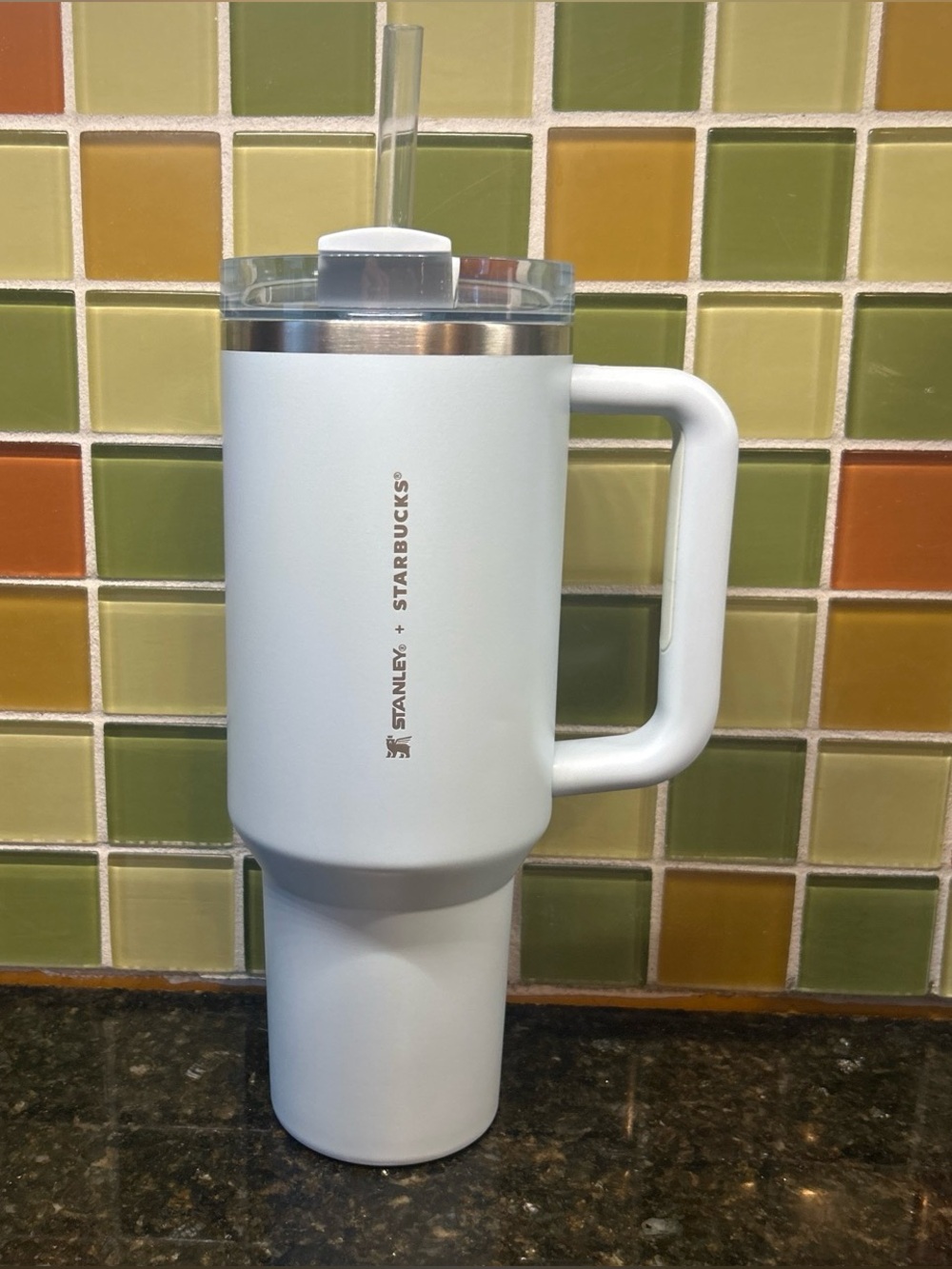Stanley x Starbucks Aqua Blue 40oz Insulated Tumbler with Handle and Straw